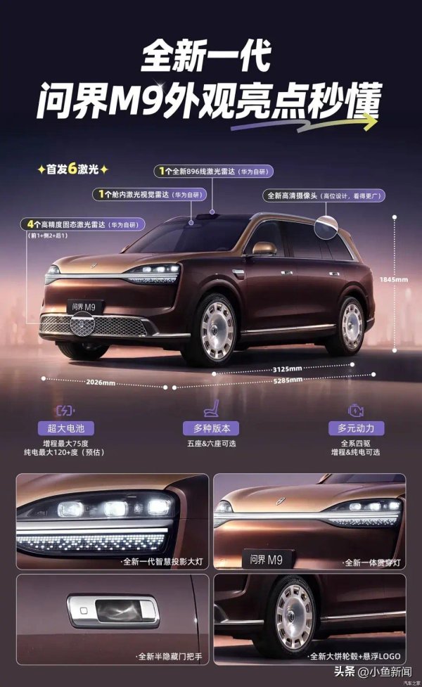 尺寸全面提升！6颗激光雷达，全主动悬架！5座/6座可选