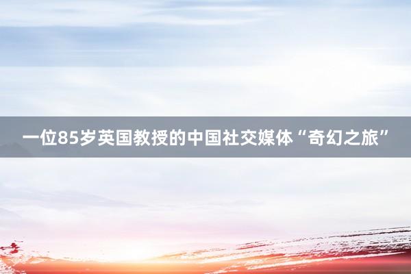 一位85岁英国教授的中国社交媒体“奇幻之旅”