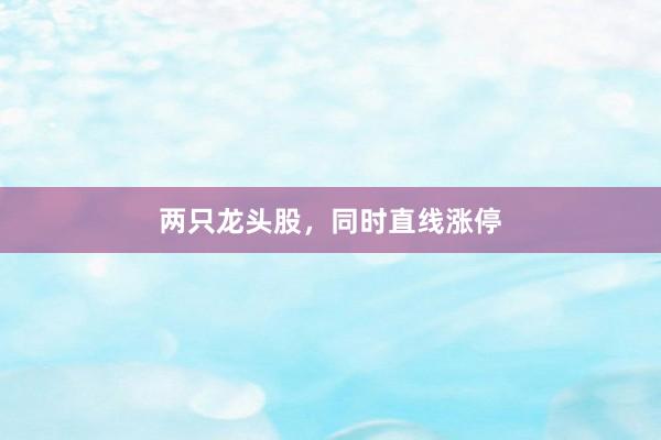 两只龙头股，同时直线涨停