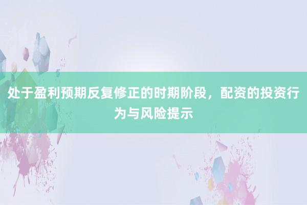 处于盈利预期反复修正的时期阶段，配资的投资行为与风险提示