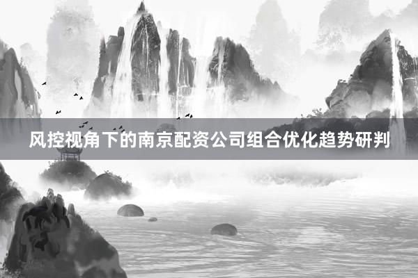 风控视角下的南京配资公司组合优化趋势研判