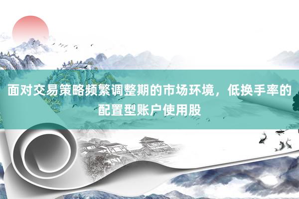 面对交易策略频繁调整期的市场环境，低换手率的配置型账户使用股